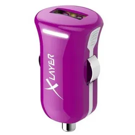 Xlayer KFZ-Ladegerät USB Adapter 2,4A Lila