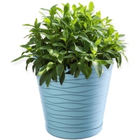 Kadax Blumentopf mit Untersetzer, aus Kunststoff, rund, 15 cm,