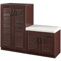 [en.casa] Løten 120 x 97 x 36 cm mit Sitzbank Wenge