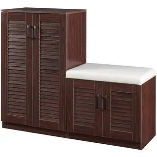 [en.casa] Løten 120 x 97 x 36 cm mit Sitzbank Wenge