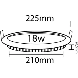V-Tac LED Panel 18w rund weiß