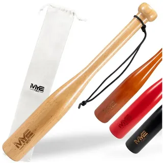 Oramics Baseballschläger Massivholz Baseball-Schläger Knüppel Bat 18" 48cm mit Schlaufe Tasche, massives Holz, (Natur Holzfarbe Self Defense Baseball Bat mit Tasche, 18 Zoll 48cm Outdoor Baseball Schläger mit Schlaufe), massive Ausführung, ausbalanciertes Gewicht, ergonomischer Griff