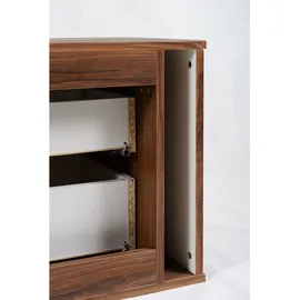 Rodan Waschtischunterschrank | Waschbeckunterschrank - Eiche Haselnuss - Modernes Design - Soft-Close Schubladen - Hängeschrank - Dunkelbraun