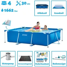 Intex Pool mit rechteckigem Rahmen 220 x 150 x 60 cm – im Lieferumfang enthalten Accessoire CB97