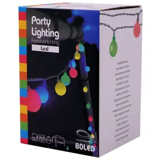 Spetebo Party Lichterkette 80 LED bunt - Netzteil / 16m - Pavillon Außen Party Beleuchtung