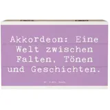 Mr. & Mrs. Panda Dekokiste 19 x 12 cm Spruch Akkordeon: Eine Welt zwischen Falten, Tönen und Ges (1 St), Hochwertiges Holzfaser lila