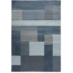 Teppich FLAIR RUGS "Cosmos", blau, B:160cm H:12mm L:230cm, Kunstfaser, Teppiche, Patchwork Design, mehrfarbig, mit Hoch-Tief-Effekt