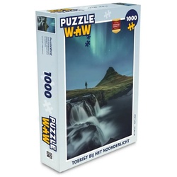 MuchoWow Puzzle Tourist bei den Nordlichtern, 1000 Puzzleteile, Foto-Puzzle, Bilderrätsel, Puzzlespiele, Klassisch bunt