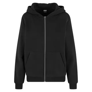 URBAN CLASSICS Ladies Fluffy Zip Hoodie in schwarz, Größe 4XL