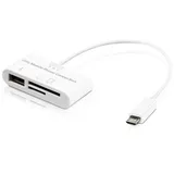 kwmobile 3in1 Micro-USB OTG Adapter - Cardreader SD Micro SD Karte USB A Anschluss - für Smartphone Tablet - Micro USB Verteiler Handy dreifach