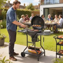 Outsunny Holzkohlegrill schwarz