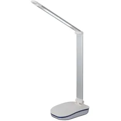 LED Schreib Tisch Lampe silber USB Slot Touch Dimmer Büro Leuchte klappbar