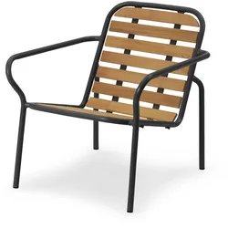 Normann Copenhagen - Vig Outdoor Lounge Chair, Robinie natur / schwarz