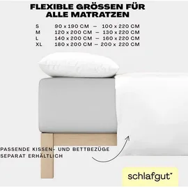 schlafgut Easy Jersey Elasthan Boxspring 90 x 200 - 100 x 220 cm gray light