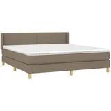 vidaXL Boxspringbett mit Matratze Taupe 180x200 cm Stoff