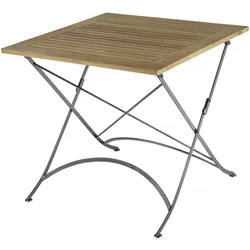 CASAYA Biergarten-Klapptisch »Bari«, braun/silberfarben, BxT: 80 x 74 cm