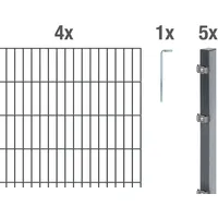 GAH Alberts Doppelstabmatten Set 4 Matten 1,03 x 10 m anthrazit 641269