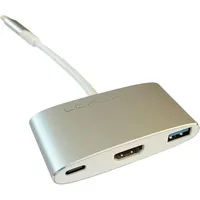 LC-POWER HUB-C-MULTI-4 1xUSB3.0+HDMI+Ladeanschluss Typ C silber