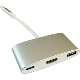 LC-POWER HUB-C-MULTI-4 1xUSB3.0+HDMI+Ladeanschluss Typ C silber