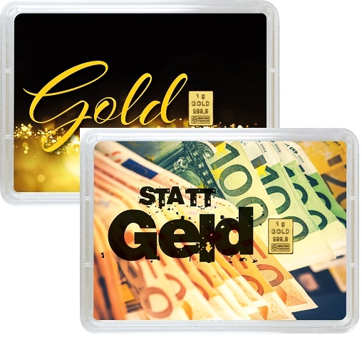 1 g Gold Geschenkkarte Gold statt Geld