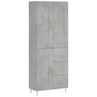 VidaXL Highboard Betongrau 69,5x34x180 cm Holzwerkstoff