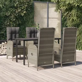 vidaXL Garten-Essgruppe 5-tlg. Schwarz/Grau