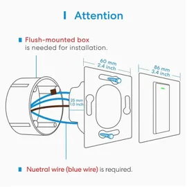 Meross Smart Wi-Fi Wandschalter 2-Wege Touch Button