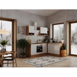 Respekta L-Küchenzeile Hilde LBBEKBL220EWC ohne E-Geräte 220 cm Weiß