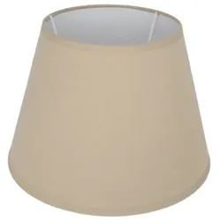 B&S Lampenschirm Lampenschirm Stofflampenschirm rund für E14/E27 Fassung H 16 x Ø 20 cm beige|braun