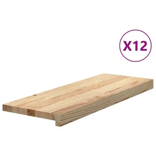 vidaXL Treppenstufen 12 Stk. Unbehandelt 70x30x2 cm Massivholz Eiche
