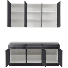 WIHO KÜCHEN Küchenzeile Chicago 180 cm grau