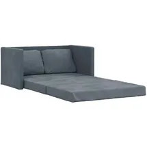 vidaXL Bodensofa mit Schlaffunktion Dunkelgrau 122x204x55 cm Samt