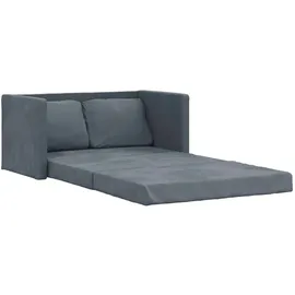 vidaXL Bodensofa mit Schlaffunktion Dunkelgrau 122x204x55 cm Samt