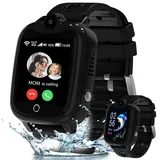 4G Smartwatch Kinder, Kinder Smartwatch mit GPS und Telefon, IP68 Wasserdicht GPS Uhr Kinder, Videoanruf Voice Chat SOS Schulmodus Wecker Spiel, Kinderuhr Geschenk für Mädchen und Jungen 3-14 Jahren