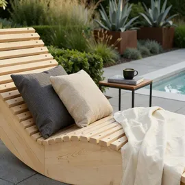 Home Deluxe Wellenholzliege 60 x 60 x 82 cm Braun