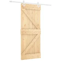vidaXL Schiebetür mit Beschlag 80x210 cm Massivholz Kiefer
