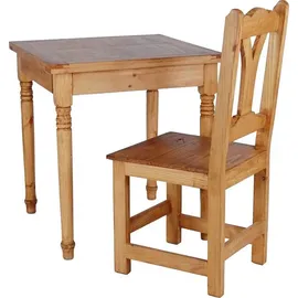 MiaMöbel Mexico Esstisch 80x80cm Massivholz Pinie Mexiko Möbel Mexikanisch