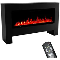 GLOW FIRE Elektrokamin Hermes weiß / grau / schwarz HERMES 3D LED Kamin mit Heizung, Elektrischer Kamin mit 3D Feuer mit Heizung, 2 Dekorationen schwarz 127 cm