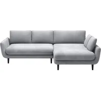 DOMO-HOME Ecksofa mit Schlaffunktion SOLANO – Elegantes Skandinavisches Ecksofa 260x167cm| Bettkasten und Holzbeinen für Komfort und Stil | Hoch... - Weiß