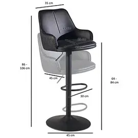 Wohnling Barhocker WL7.009 schwarz Kunstleder