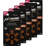 XX-Treme Longlife Extra Hörgerätebatterien Typ 312-30 Stück Hörgeräte Batterien konzipiert für höchste Leistung – Pack mit 5 Blistern à 6 Hörgerätebatterien – PR41 Farbcode braun 1,45 Volt