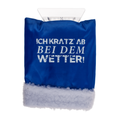 Eiskratzer mit Handschuh 27x15cm "Ich kratz' ab bei dem Wetter" blau