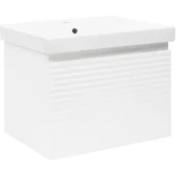 Naturel Savona Badezimmerschrank mit Waschbecken 58x43x44,8 cm glanz weiß glanz SAVONA60BIU1