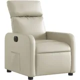 vidaXL Relaxsessel Creme Kunstleder 146 x 76,5 x 0 cm Beige mit Liegeposition