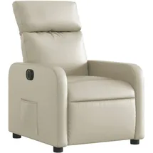 vidaXL Relaxsessel Creme Kunstleder 146 x 76,5 x 0 cm Beige mit Liegeposition