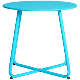 Homestyle4u Beistelltisch Rund in Blau 45 cm