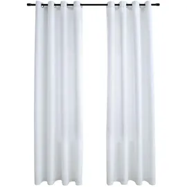 vidaXL Verdunkelungsvorhang Ösen 140 x 225 cm grauweiß 2 St. Wildledercharakter