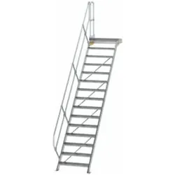 MUNK Aluminium-Treppe Plattform 45° 15 Stufen