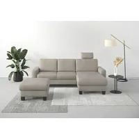Home Affaire Ecksofa HOME AFFAIRE "Summer L-Form", grau (steel), B:249cm H:91cm T:164cm, 95% Polyester, 5% Polyamid, Sofas, Ecksofa, mit Recamiere, mit oder ohne Bettfunktion und Bettkasten, Cord-Bezug
