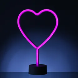 LED Neonlicht Herz pink Neonschild Leuchtfigur Batterie USB 30cm